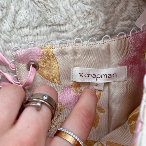 Worn once V Chapman Georgiana blouse in light pink baroque floral - Picture 3 of 5